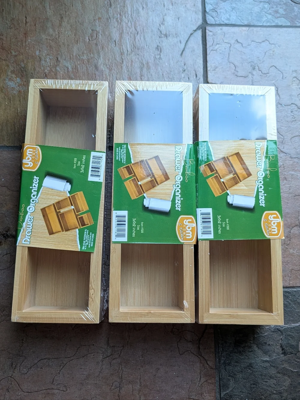 new 3 BAMBOO DRAWER ORGANIZERS
